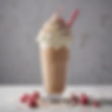 A beautifully garnished milkshake topped with whipped cream and sprinkles