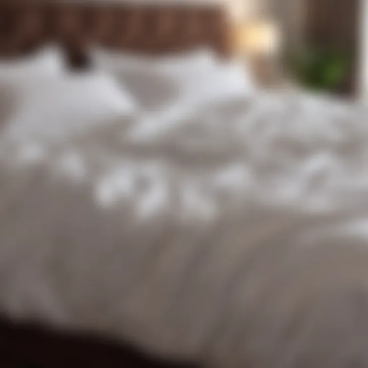 Luxurious bedding materials enhancing comfort
