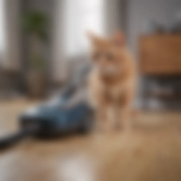 An illustration displaying various types of vacuum cleaners suitable for cat owners.