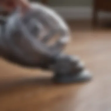 Close-up of specialized vacuum attachment for pet hair and fleas