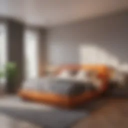 Elegant compact double bed seamlessly integrates into a modern studio apartment