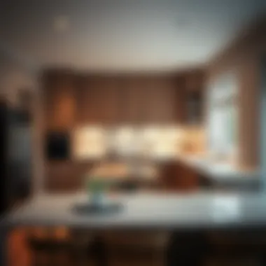 Elegant kitchen layout showcasing open space and smart technology