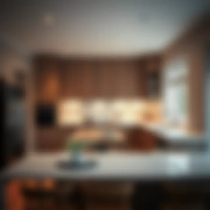 Elegant kitchen layout showcasing open space and smart technology