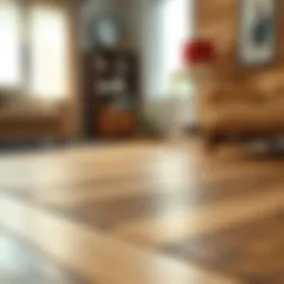 Detailed close-up of different hardwood textures