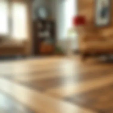 Detailed close-up of different hardwood textures