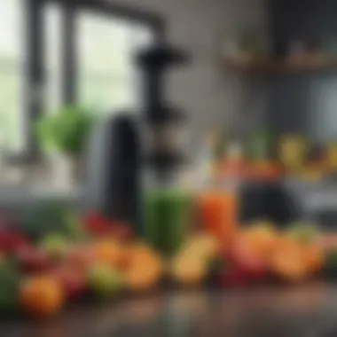 Fresh Ingredients for Optimal Juice A vibrant array of fresh fruits and vegetables ready for juicing