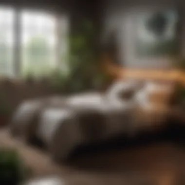 Nature's Embrace in Morning Space A serene bedroom filled with plants and natural elements