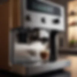 A close-up view of a Jura coffee machine showcasing its sleek design and interface.