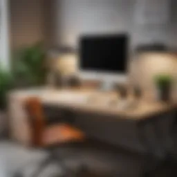 Modern office desk setup