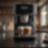 A sleek coffee maker with modern design