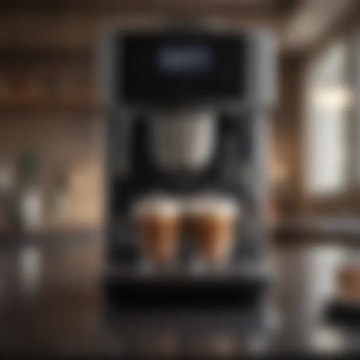 A sleek coffee maker with modern design