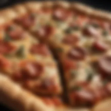 A close-up of a perfectly baked personal pizza