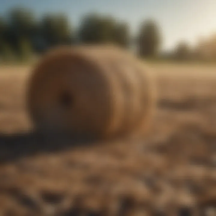 Hay spread evenly over freshly seeded area