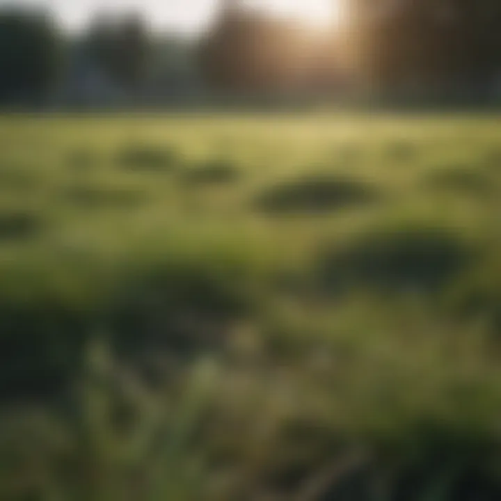 Lush grass field with hay applied