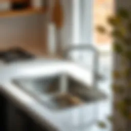 An elegant stainless steel sink showcasing modern design