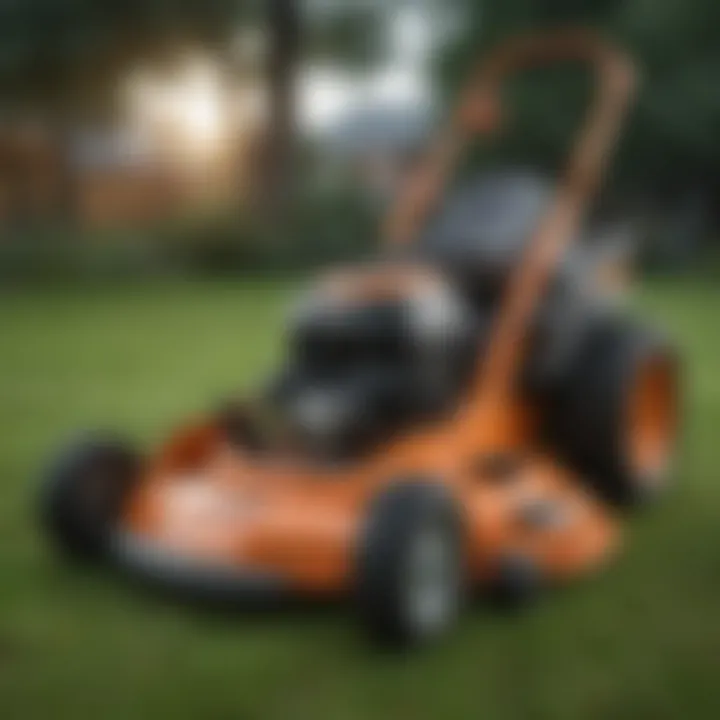 A close-up of a lawn mower's advanced features and controls