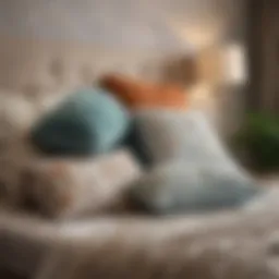 Different types of pillows arranged aesthetically