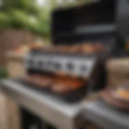 A sleek and modern gas barbecue grill with multiple burners.