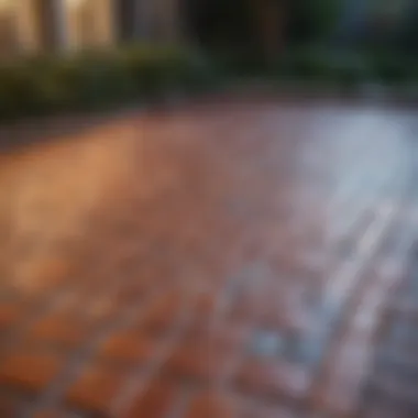 Completed painted patio pavers in outdoor setting