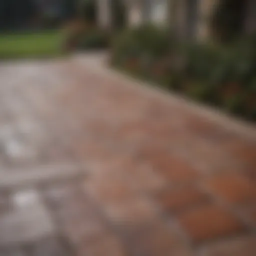 Vibrant patio pavers before painting
