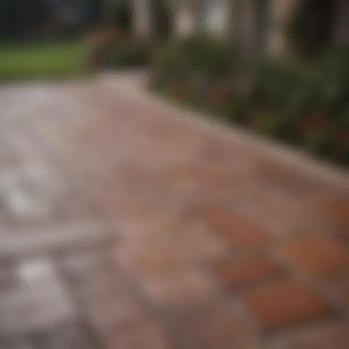 Vibrant patio pavers before painting