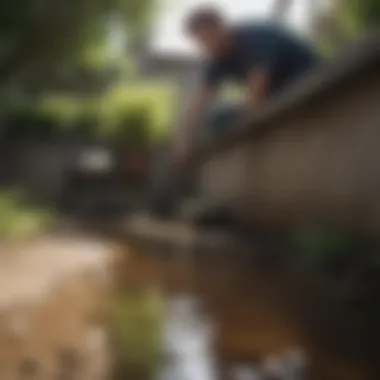 Expert Analysis of Drainage Issues Professional inspecting drainage system
