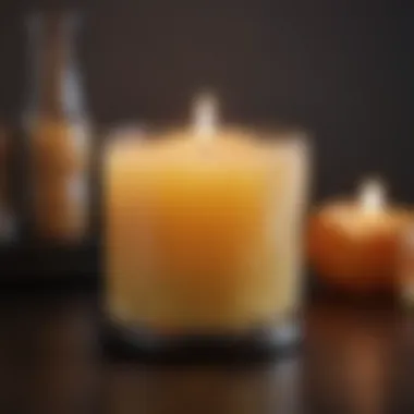 Close-up of aromatic wax melting in a candle warmer