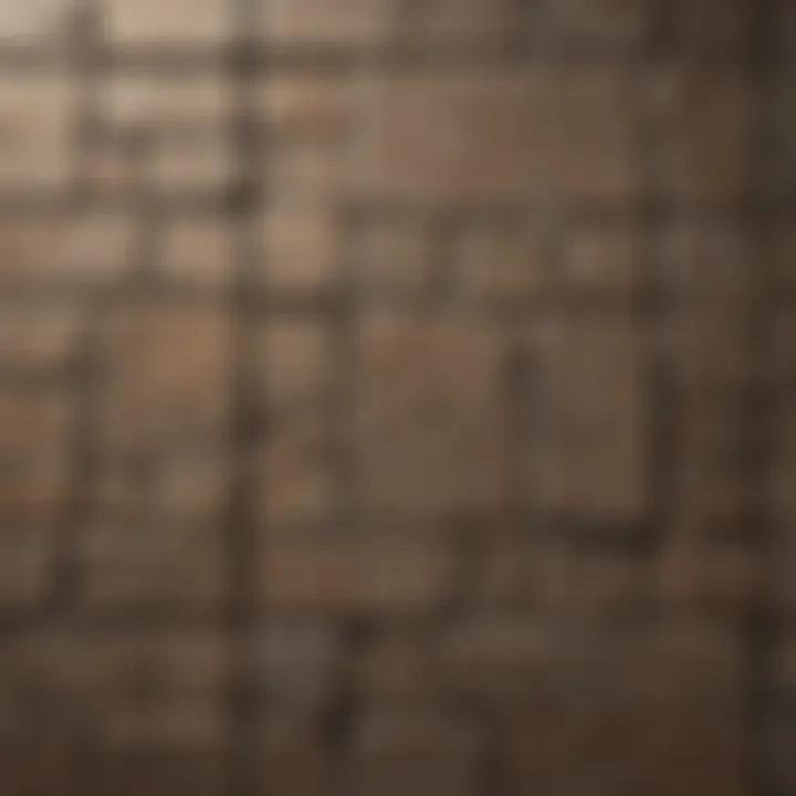 Detailed view of aesthetically grouted wall showcasing design