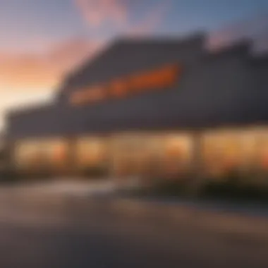 Home Depot Store at Sunset Exterior view of Home Depot store at sunset