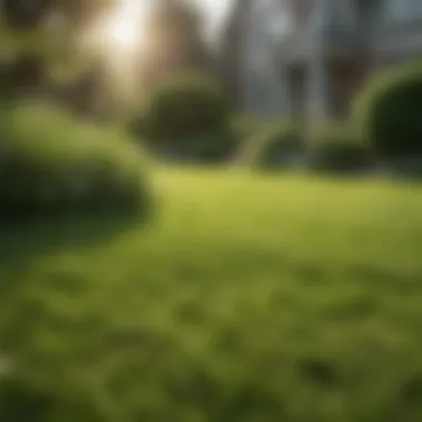 Lush Lawn After Fertilization A lush lawn after fertilization, showcasing healthy growth