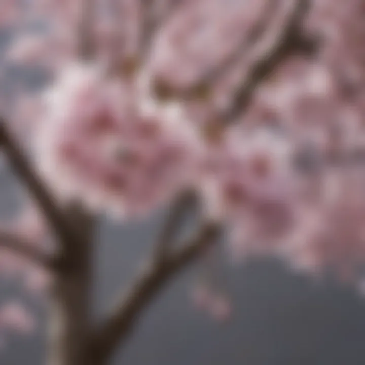 Close-up of weeping cherry blossoms in spring