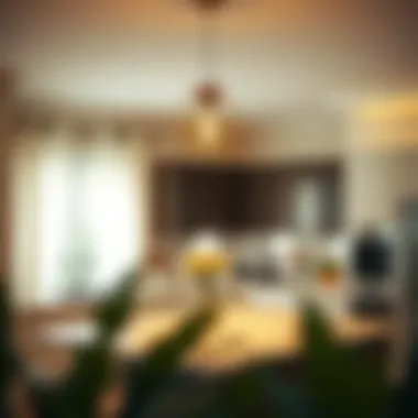 Chic pendant lighting illuminating a modern kitchen island