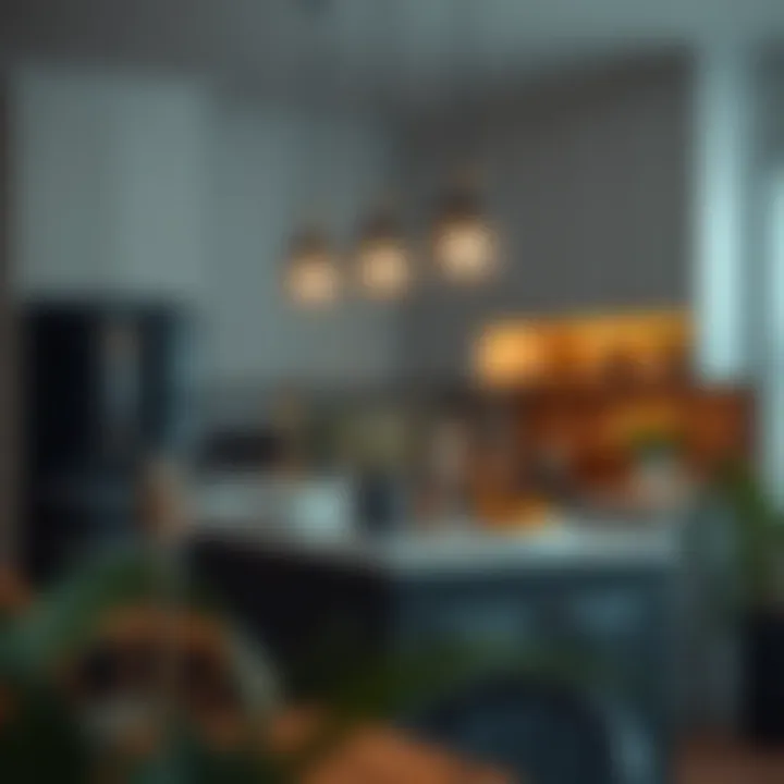 Tasteful placement of pendant lights in a cozy kitchen setting