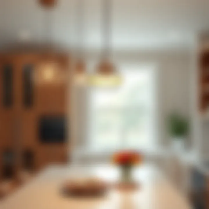 Variety of pendant light styles showcased over a kitchen island