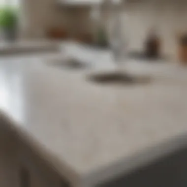 Maintained Quartz Countertop in Kitchen Well-maintained quartz countertop in a kitchen