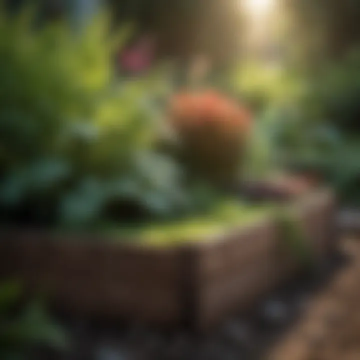 Healthy plants thriving in a raised garden bed