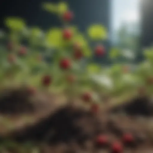 Healthy second-year raspberry plant showcasing vigorous growth