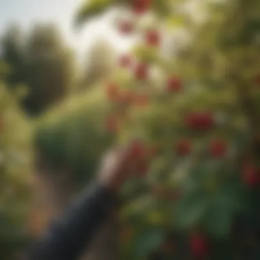 Pruning techniques demonstrated on raspberry canes