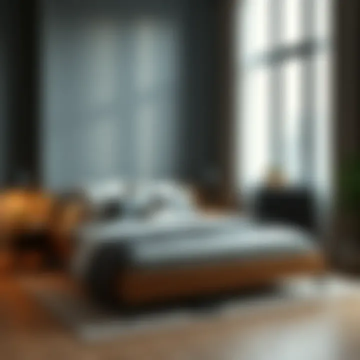 Stylish full bed frame in a modern bedroom setting