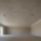 Textured popcorn ceiling before painting