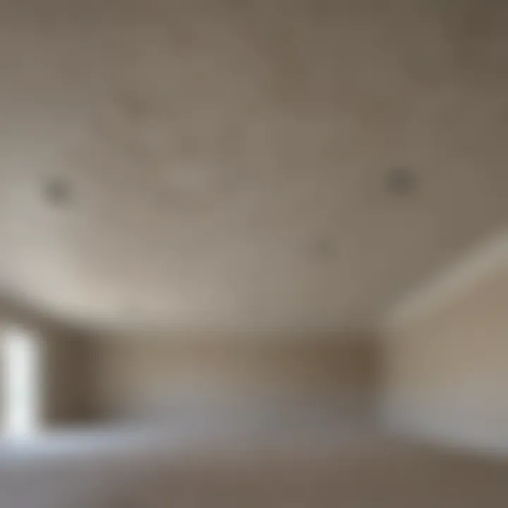 Textured popcorn ceiling before painting