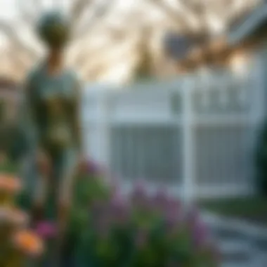 Beautifully designed garden with a decorative fence