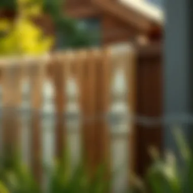 Close-up of various fencing materials for comparison