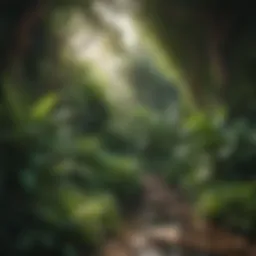 Lush green garden showcasing varied plant types