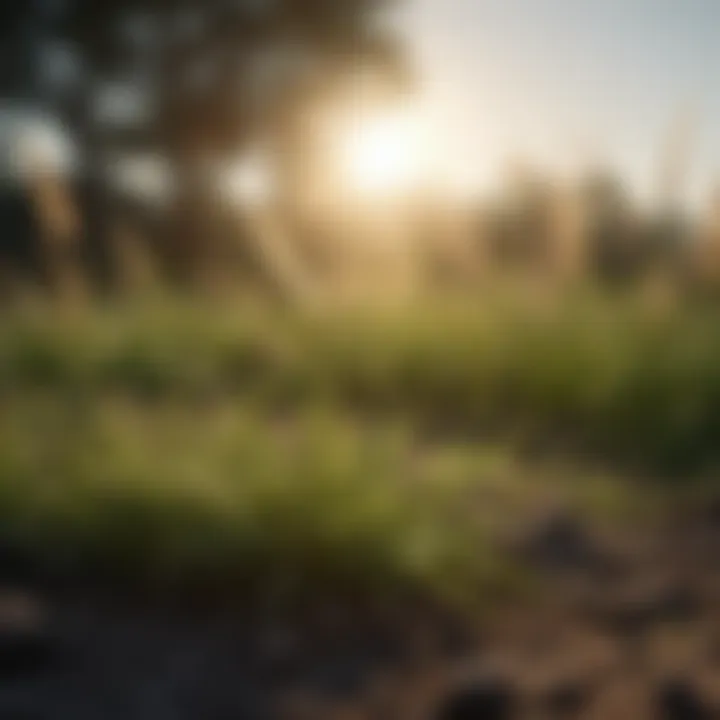 Diagram illustrating sunlight requirements for grass