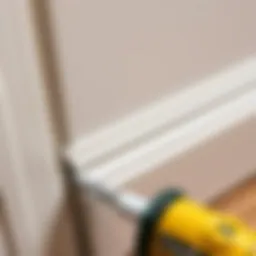 Close-up view of painter's caulk applied along trim edges