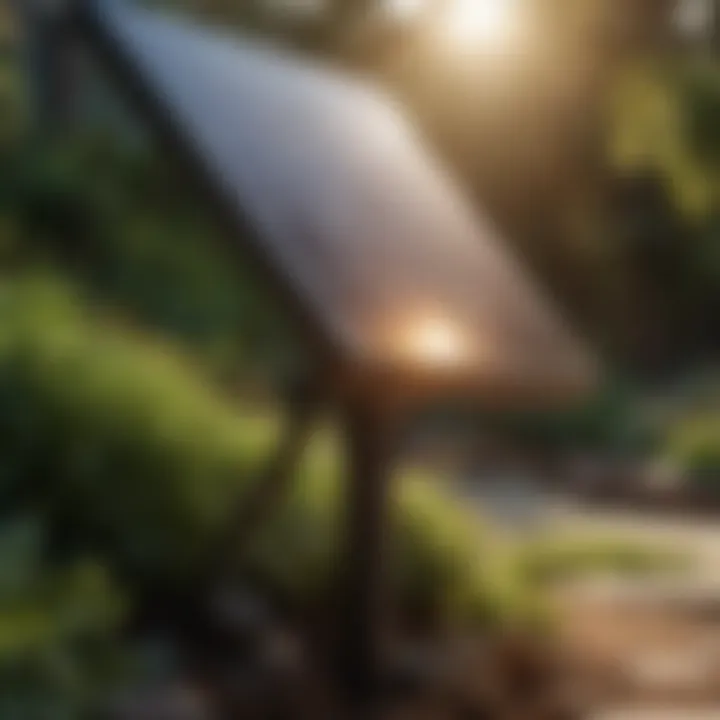 Close-up of advanced solar panel technology used in garden lights