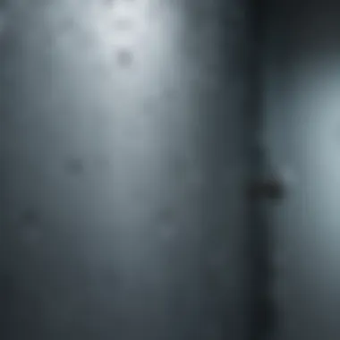 Close-up view of water droplets on shower glass demonstrating water repellent properties