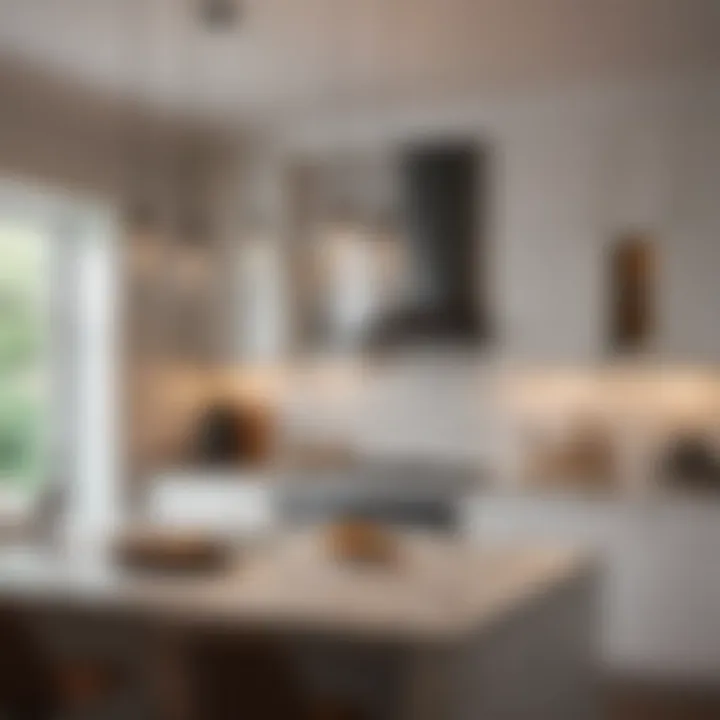 Sculptural pendant lights in a modern kitchen, showcasing innovative designs