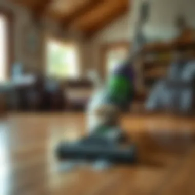 Effective Pet Hair Removal Pet hair removal demonstration on a hardwood surface